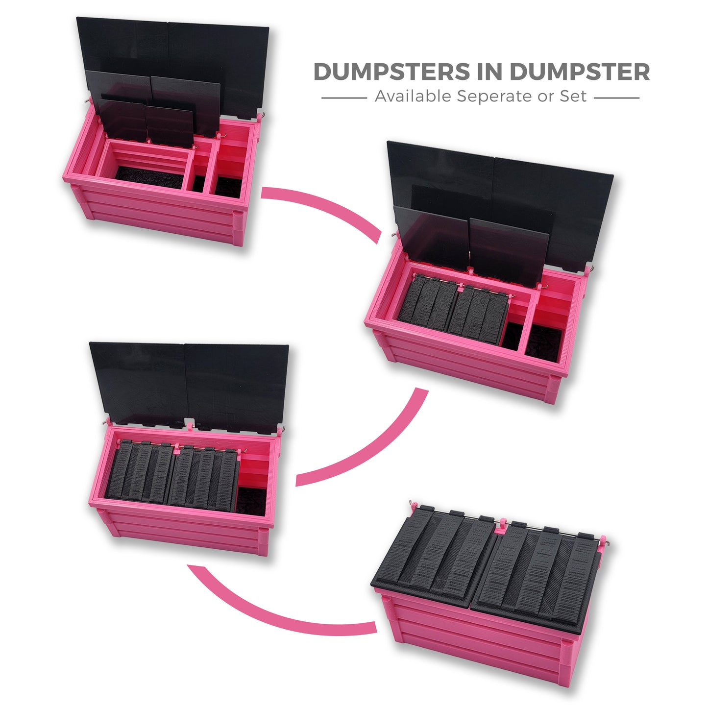 DUMPSTERS - Mini Dumpsters In Dumpster | Individually or Set (3D PRINTED)